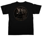 26-03C Shirt, a Black Comfort Colors Unisex Tee (back-view)