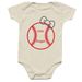 Little Slugger (Bow), a Natural Infant Onesie