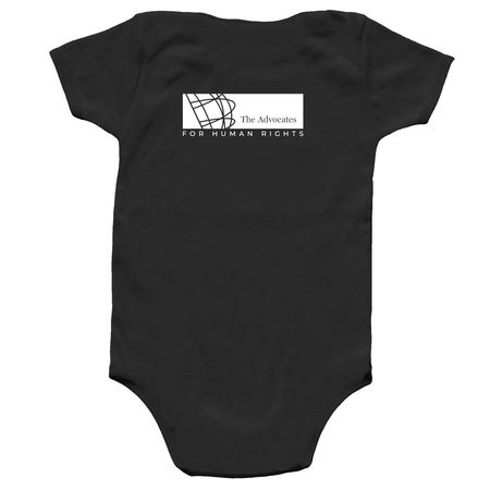 Babies for Human Rights, a Black Infant Onesie (back-view)