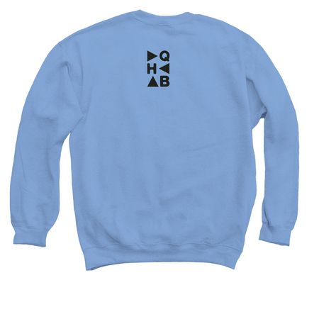 Lavender Rhino - Come Out, a Carolina Blue Crewneck Sweatshirt (back-view)