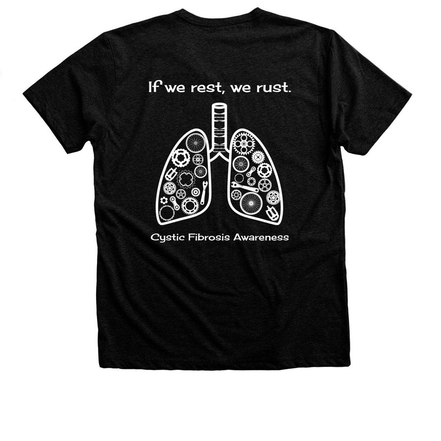 Landon's Ladies and Lads, a Black Heather Premium Unisex Tee (back-view)
