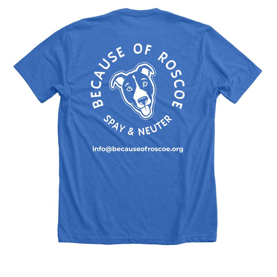 Keep Calm And Snip On, a Heather True Royal Premium Unisex Tee (back-view)