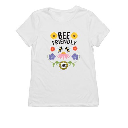 Bee Friendly, a Bright White Allmade Eco Triblend Women?s Tee
