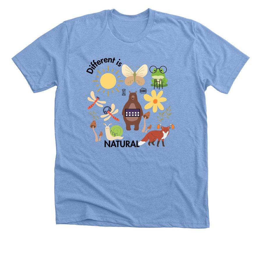 Different is natural, a Heather Carolina Blue Premium Unisex Tee