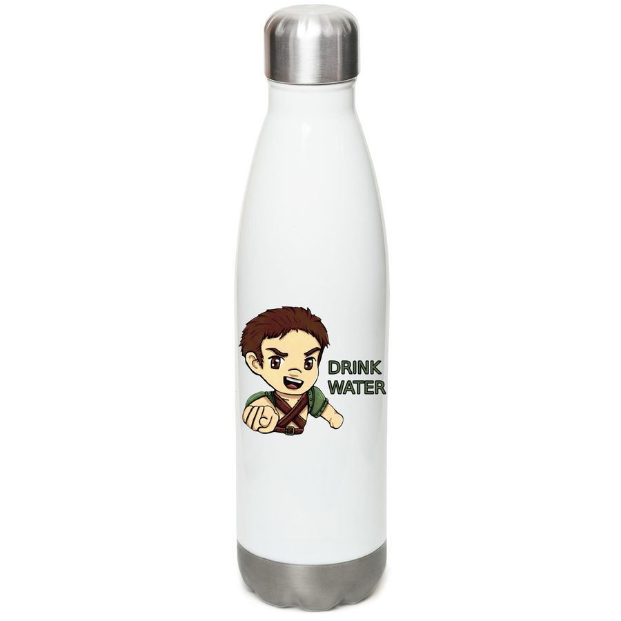 Storm Hates Water Badly, a White Stainless Steel Water Bottle