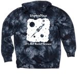 It's Not Rocket Science, a Black Tie Dyed Pullover Hoodie (back-view)
