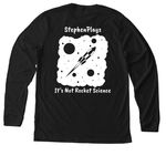 It's Not Rocket Science, a Solid Black Blend Premium Long Sleeve Tee (back-view)