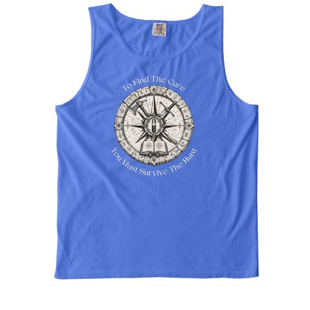 Expeditioner's&nbsp;Emblem, a Flo Blue Comfort Colors Tank Top