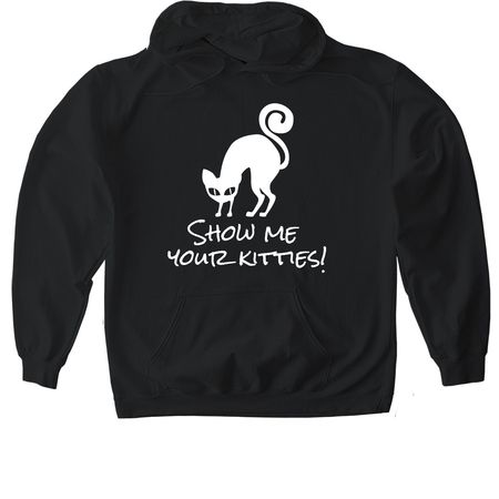 Show Me Your Kitties! ?, a Black Gildan Softstyle Pullover Hoodie