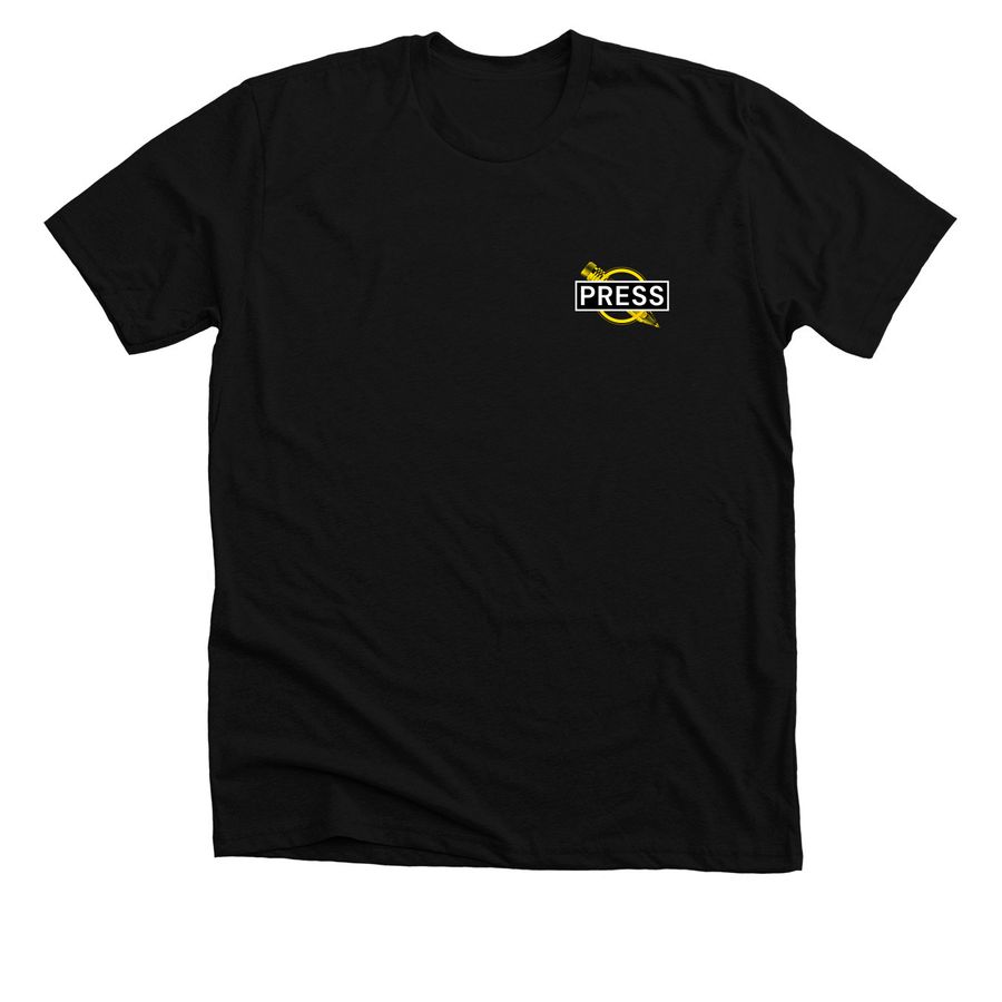 TeenTix Press Corps Press Shirt, a Solid Black Blend Premium Unisex Tee
