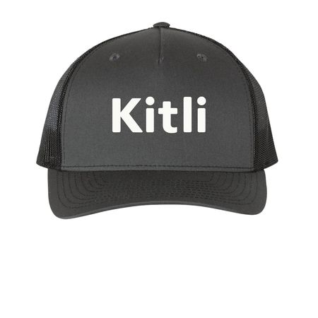 Kitli, a Charcoal/ Black Printed Five-Panel Trucker Cap