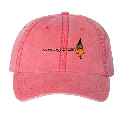 Just a Witch Edition, a Red Printed Pigment Dye Baseball Cap
