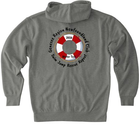 Genesee Region Newfoundland Club, a Gunmetal Heather Heavyweight Zip Up Hoodie