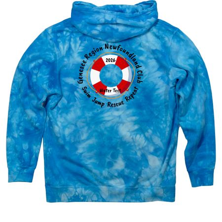 Genesee Region Newfoundland Club, a Aqua Blue Tie Dye Pullover Hoodie