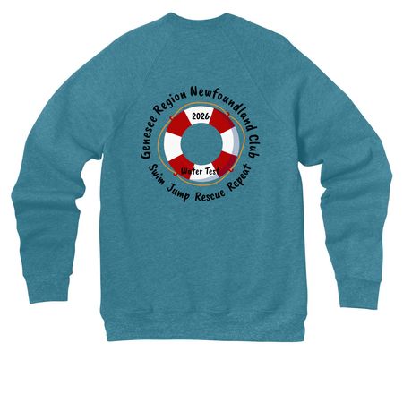 Genesee Region Newfoundland Club, a Heather Deep Teal Premium Raglan Crewneck Sweatshirt