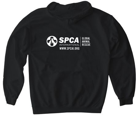 SPCA International, a Black Gildan Softstyle Pullover Hoodie (back-view)