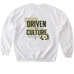 Driven By Culture, a White Softstyle Crewneck Sweatshirt (back-view)