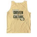 Driven By Culture, a Butter Comfort Colors Tank Top (back-view)