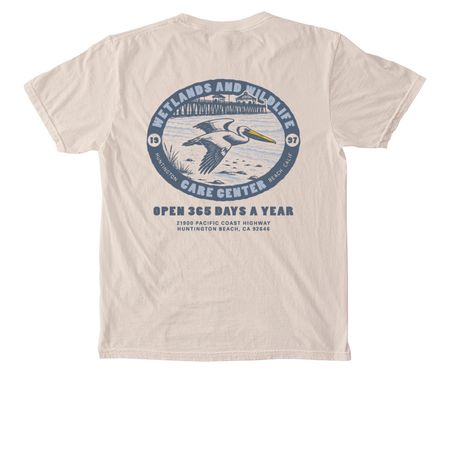 WWCC X KNGDMCO - HB PELI IVORY, a Ivory Comfort Colors Pocket Tee (back-view)