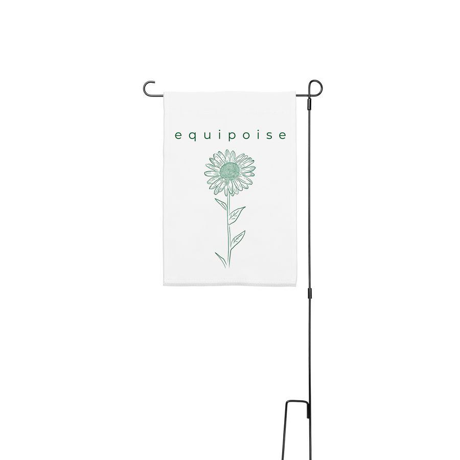 Equipoise and Daisies, a White 12" x 18" Yard Flag with Stake