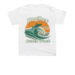 Hughes Beach Week 2026, a White Youth Unisex Tee (back-view)