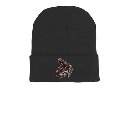 Y.P.O., a Black Printed Cuffed Beanie