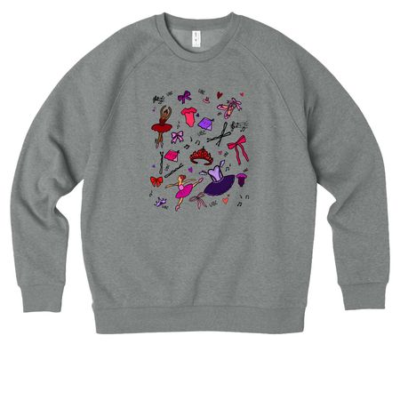Dance Chaos, a Aluminum Grey Heather Allmade Organic CVC Crewneck Sweatshirt