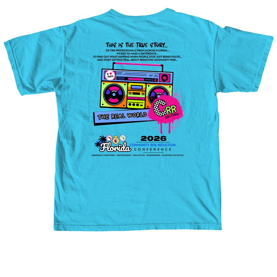 CRRC 2026 Shirts, a Lagoon Blue Comfort Colors Unisex Tee (back-view)
