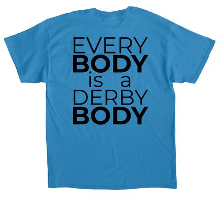 FRD Disability Pride, a Sapphire Classic Unisex Tee (back-view)