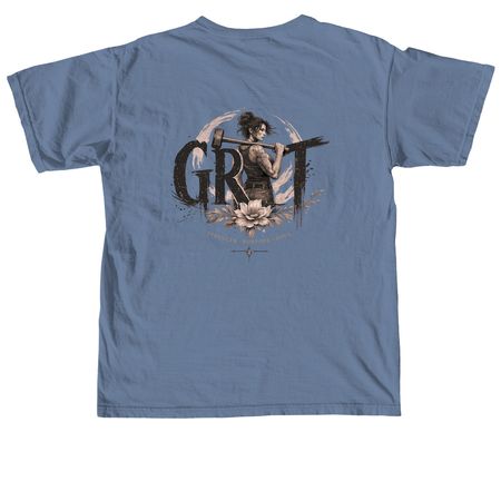 GRITwear Tshirt Launch, a Blue Jean Comfort Colors Unisex Tee (back-view)