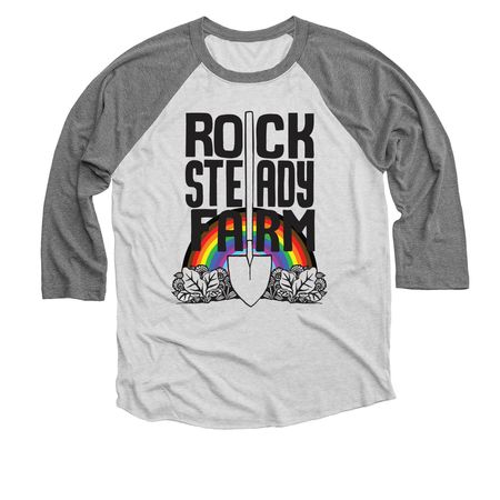 Rock Steady Farm PRIDE, a Premium Heather and Heather White 3/4 Sleeve Baseball Tee