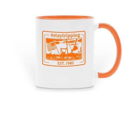 The #staytripping Heritage Collection, a Orange Two-Tone Ceramic Mug