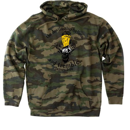 The Devils Tremble, a Forest Camo Heavyweight Camo Pullover Hoodie