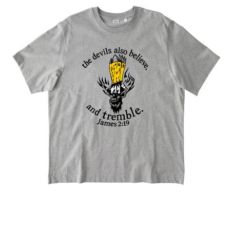 The Devils Tremble, a Heather Grey Stanley/Stella Unisex Freestyler Heavyweight Tee