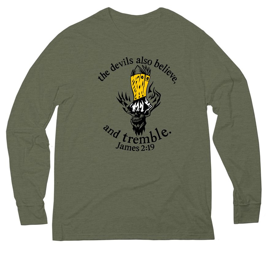 The Devils Tremble, a Olive You Green Allmade Eco Triblend Long Sleeve Tee