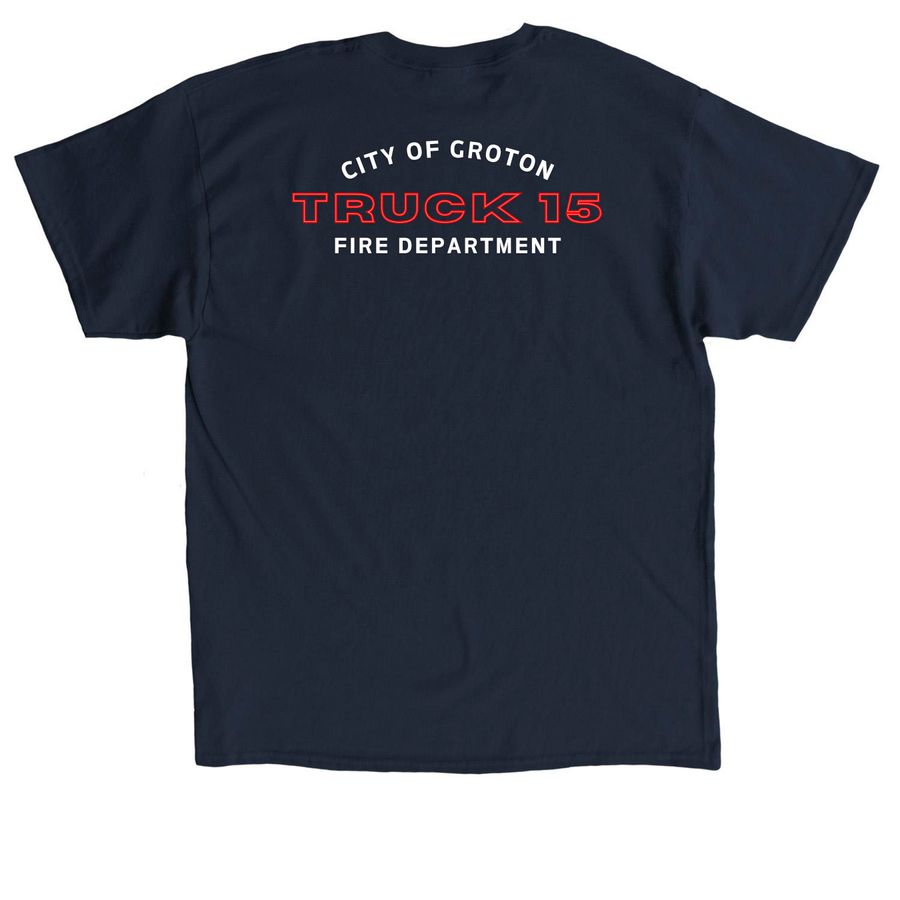 Truck 15- GCFD, a Navy Classic Unisex Tee (back-view)