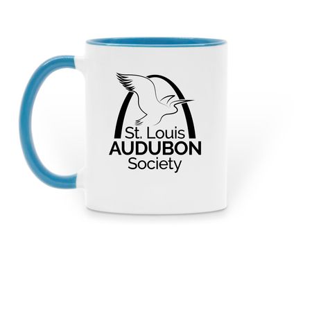 St. Louis Birdathon 2026, a Light Blue Two-Tone Ceramic Mug (back-view)