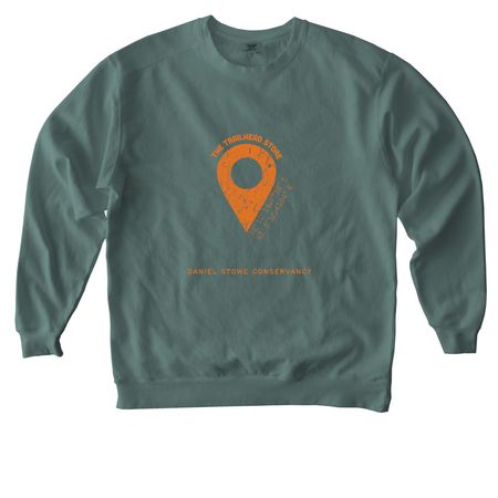 The Trailhead Store Pin, a Blue Spruce Comfort Colors Crewneck Sweatshirt