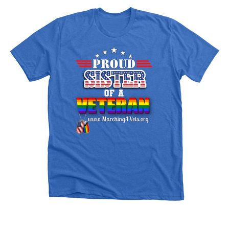 Sister of a veteran, a Heather True Royal Premium Unisex Tee