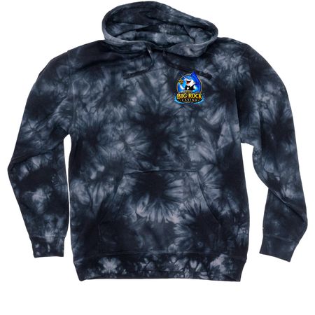 Official Big Rock Apparel, a Black Tie Dyed Pullover Hoodie