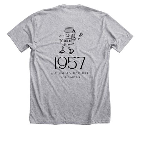 Cartoon Milk, a Athletic Heather Premium Unisex Tee (back-view)