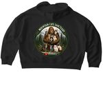 Sasquatch that loves cats, a Black Stanley/Stella Women?s Stella Ida Zip Up Pullover Hoodie (back-view)