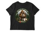 Sasquatch that loves cats, a Black Stanley/Stella Women?s Stella Muser Tee (back-view)
