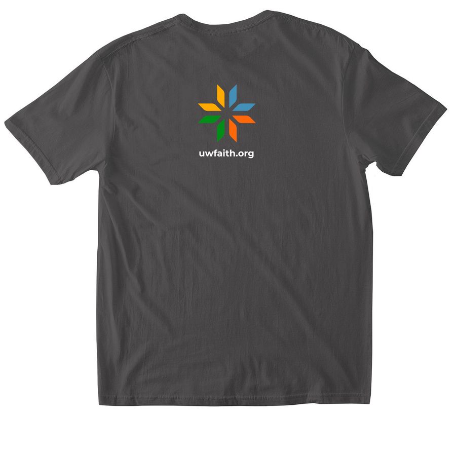 SOUL CARE T-SHIRT, a Charcoal Softstyle Cotton Tee (back-view)