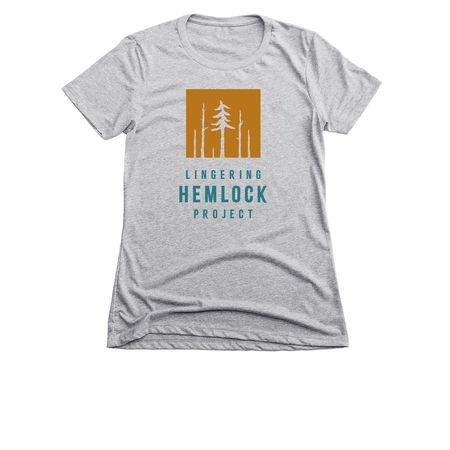 Shirts with blue logo, a Dark Heather Grey Women's Slim Fit Tee