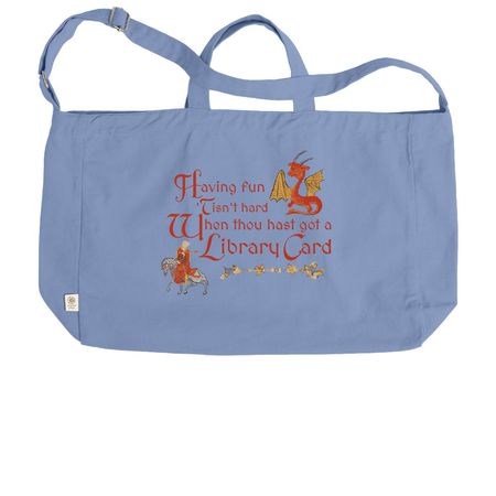 Medieval Library Tote: Two Designs in One!, a Elemental Blue Reclaimist G2G Tote Bag (back-view)