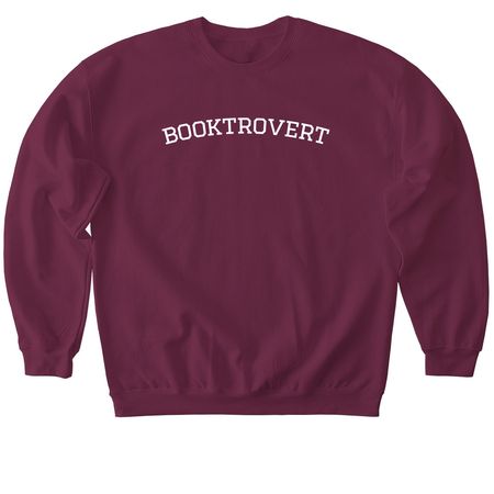 Booktrovert University, a Maroon Softstyle Crewneck Sweatshirt