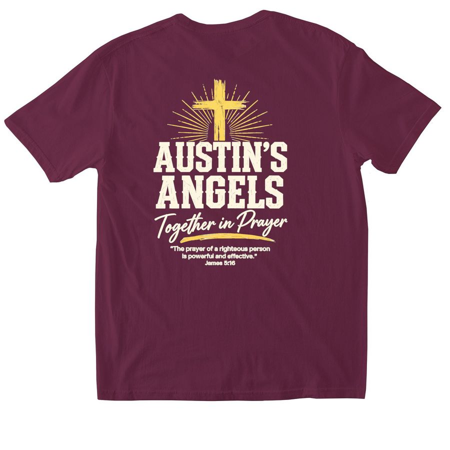Austin's Angels, a Maroon Softstyle Cotton Tee (back-view)