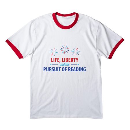 Pursuit of Reading Apparel-light colors&nbsp;, a White/ Red Cotton Ringer Tee