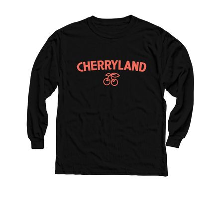 Cherryland ?, a Black Youth Long Sleeve Tee